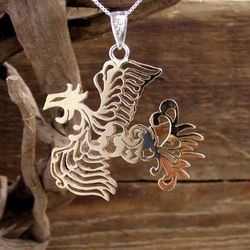 Japanese Phoenix Pendant Silver